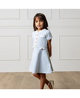 Hope & Henry Girls' Organic Short Sleeve French Terry Contrast Trim Dress