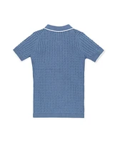 Hope & Henry Boys' Organic Short Sleeve Sweater Polo with Tipping, Kids