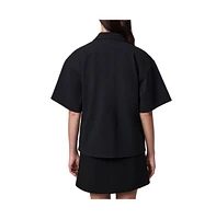 Knit Gabardine Short Sleeve Shirt