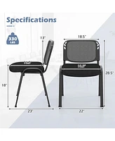 Set of 5 Stackable Conference Chairs with Mesh Back Comfortable and Space-Saving Seating for Meetings