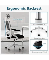 Adjustable Swivel Task Chair Ergonomic Office Chair with Adjustable Lumbar Support for Comfort and Productivity