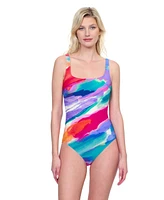 Palma De Mallorca Square Neck One-Piece Swimsuit