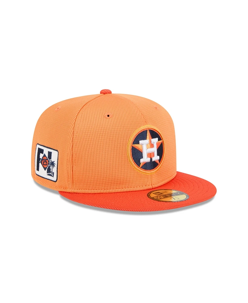 New Era Men's Orange Houston Astros 2025 Spring Training 59FIFTY Fitted Hat