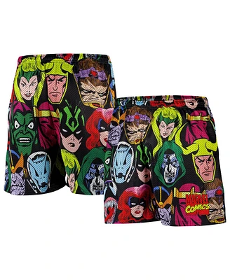 Chalk Line Men's Black Marvel Villains Heads Retro Shorts