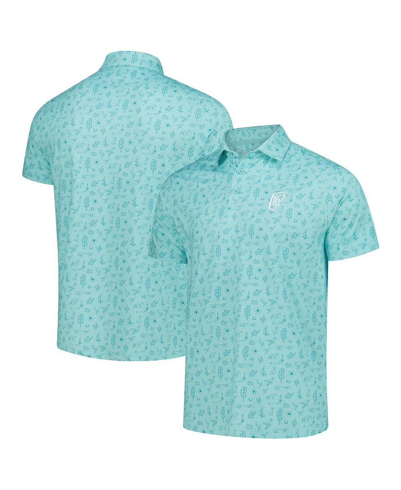 Barstool Golf Men's Aqua Wm Phoenix Open 16 Custom Printed Polo