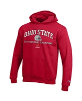 Champion Big Boys and Girls Scarlet Ohio State Buckeyes College Football Playoff 2024 National Champions Pullover Hoodie