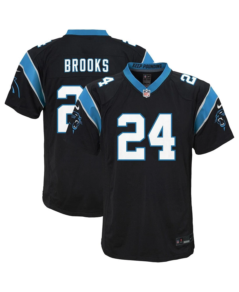 Nike Big Boys and Girls Jonathon Brooks Black Carolina Panthers Team Game Jersey
