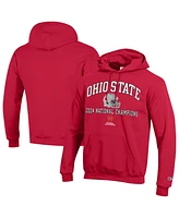 Champion Men's Scarlet Ohio State Buckeyes College Football Playoff 2024 National Champions Helmet Pullover Hoodie