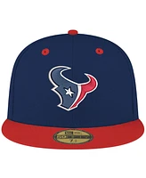 New Era Men's Navy/Red Houston Texans Flipside Two-Tone 59FIFTY Fitted Hat