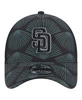 New Era Men's Black San Diego Padres 9FORTY A-Frame Trucker Adjustable Hat