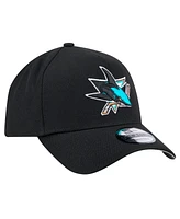 New Era Men's Black San Jose Sharks Core A-Frame 9FORTY Adjustable Hat