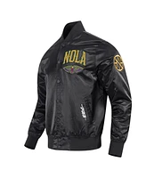 Pro Standard Men's Black New Orleans Pelicans 2024/25 City Edition Chenille Applique Satin Jacket