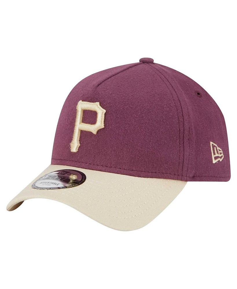 New Era Men's Maroon Pittsburgh Pirates Moleskin A-Frame 9FORTY Adjustable Hat