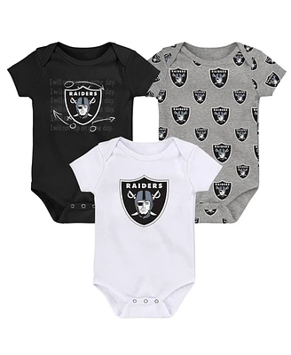 Outerstuff Baby Boys and Girls Las Vegas Raider's Team Starter 3-Pack Bodysuit Set