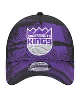 New Era Men's Black/Purple Sacramento Kings Tip Off A-Frame Trucker 9FORTY Adjustable Hat