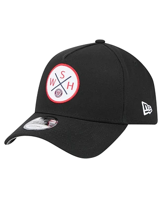 New Era Men's Black Washington Nationals 9FORTY A-Frame Adjustable Hat