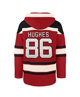 '47 Brand Men's Jack Hughes Red New Jersey Devils Big Tall Lace-up Pullover Hoodie