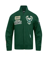 Pro Standard Men's Hunter Green Milwaukee Bucks Area Code Twill Full-Zip Jacket