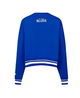 Pro Standard Women's Blue St. Louis Blues Area Code Cropped Pullover Sweatshirt