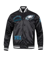 Pro Standard Men's Black Philadelphia Eagles Sublimated Satin Full-Snap Jacket