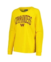 Concepts Sport Women's Burgundy/Gold Washington Commanders Raglan Long Sleeve T-Shirt Shorts Lounge Set