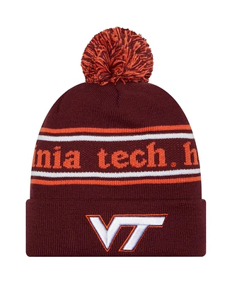 New Era Men's Maroon Virginia Tech Hokies Marquee Cuffed Knit Hat with Pom