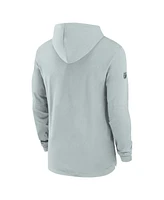 Nike Men's Silver Las Vegas Raider's Sideline Performance Long Sleeve Hoodie T-Shirt