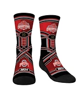 Rock 'Em Men's and Women's Scarlet Ohio State Buckeyes College Football Playoff 2024 National Champions Linework Crew Socks