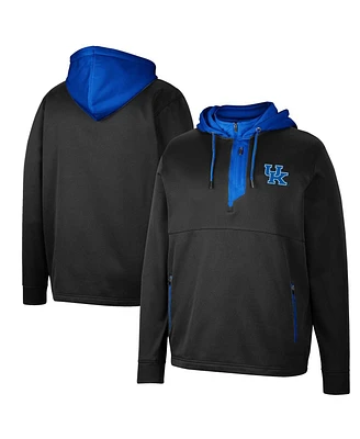 Colosseum Men's Black Kentucky Wildcats Luge 3.0 Quarter-Zip Hoodie