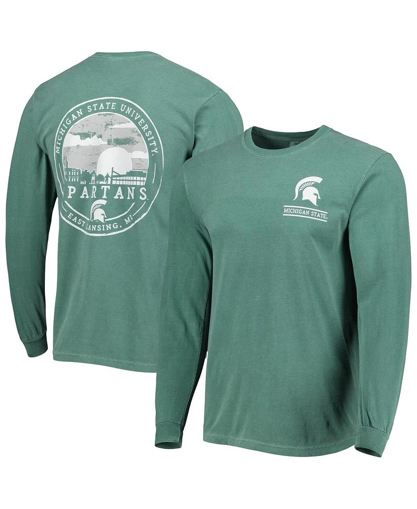 Image One Men's Green Michigan State Spartans Circle Campus Scene Long Sleeve T-Shirt
