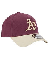 New Era Men's Maroon Athletics Moleskin Crown A-Frame 9FORTY Adjustable Hat