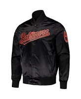 Pro Standard Men's Black Baltimore Orioles Wordmark Satin Full-Snap Jacket