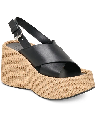 Dolce Vita Women's Skylar Platform Crossband Espadrille Wedge Sandals