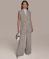 Donna Karan New York Womens Long Vest Straight Leg Pants