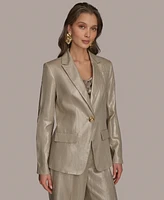 Donna Karan New York Women's Metallic Linen One-Button Blazer