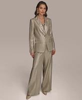 Donna Karan New York Women's Metallic Linen One-Button Blazer
