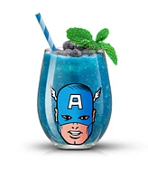 JoyJolt Marvel Heroes Stemless Drinking Glasses, Set of 4