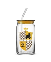 JoyJolt Harry Potter House Crests Tumbler Glasses with Lids, Set of 4
