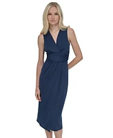 Dkny Women's Gathered-Waist Faux-Wrap A-Line Dress