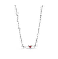 Pandora Sterling Silver Arrow and Murano Glass Heart Necklace