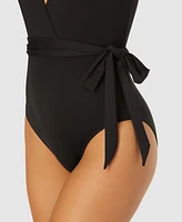 Anne Cole Women's Plunge-Neckline One-Piece Swimsuit