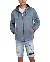 Guess Men's Washed Hooded Windbreaker