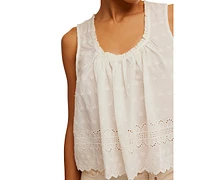 Free People Women's Marina Cotton Eyelet Tank Top