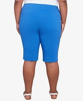Hearts Of Palm Plus Making Waves Solid Tech Stretch Pull On Skimmer Pants