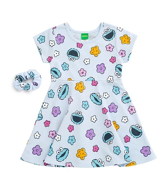 Sesame Street Baby Girls Dress and Scrunchie