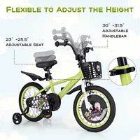 Kids Adjustable Bike with Detachable Training Wheels Safe and Fun Bicycle for Ages 4-8 Years Old