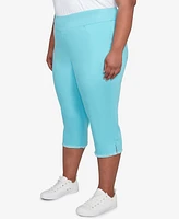 Ruby Rd. Plus Oasis Pull On Fringe Denim Capri Pants