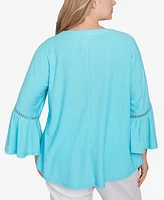 Ruby Rd. Plus Scoop Neck Clip Dot Texture Solid Top
