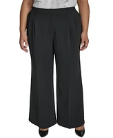 Dkny Plus High-Rise Wide-Leg Crepe Pants