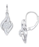 Diamond Leverback Drop Earrings (1/2 ct. t.w.) in 10k White Gold